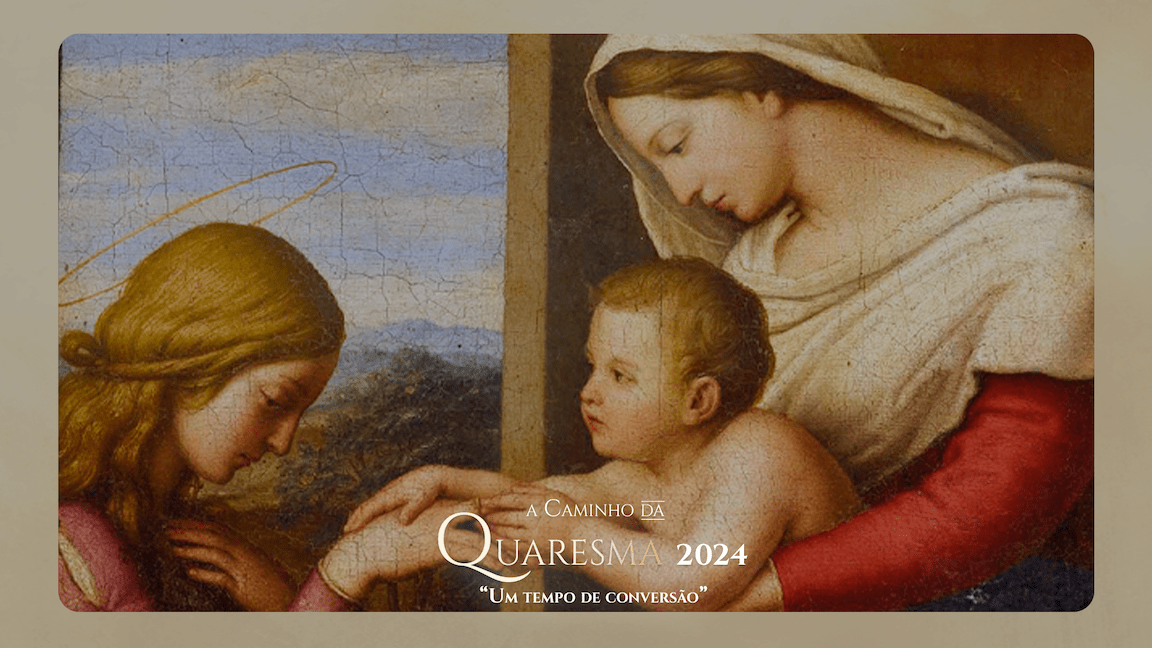 pintura de Nossa Senhora com o Menino Jesus no colo
