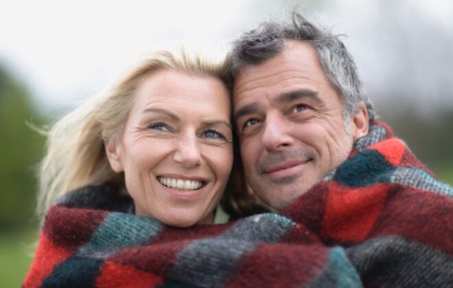 Couple in blanket